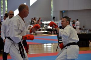 two black belt competitors