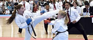 two karate black belt students