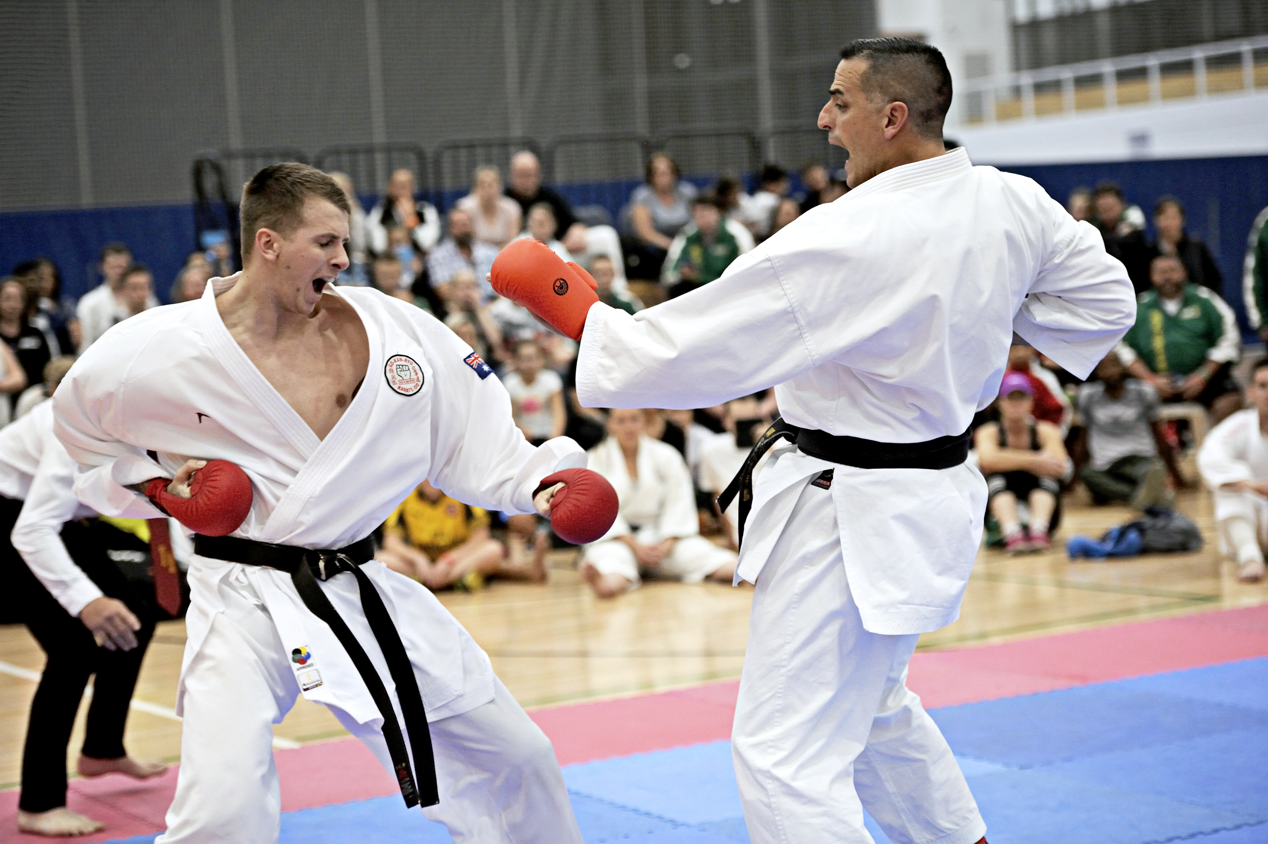 two men performing karate