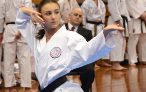 female performing kata