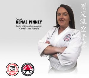 sensai renae pinney regional marketing manager central coast australia wearing a gi stands with arms crossed