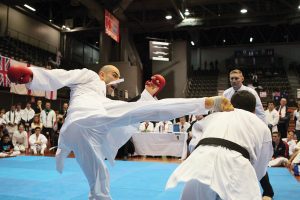 GKR Karate Sensei Ashley Fleming peforming a kick