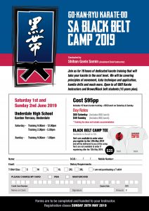 2019 south Australian black belt camp