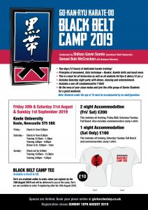 GKR Karate UK Black Belt Camp Flyer