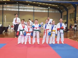 karate kids celebrating