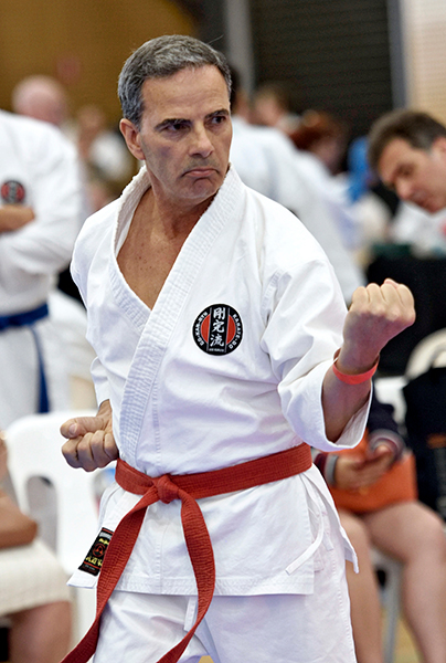 a person performs a stance