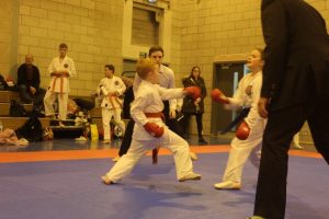 karate students performing moves