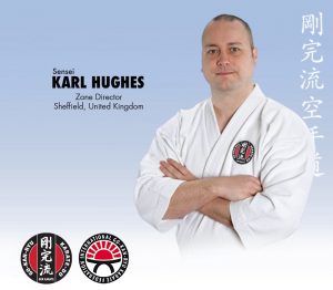 Portrait of Karl Hughes, Regional Manager and Zone Director for Sheffield in the UK at GKR Karate