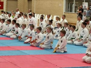 karate students kneeling