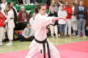 Karate competitors showcasing their skills at the UK Central Regional Tournament