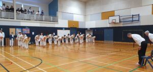 karate students bowing